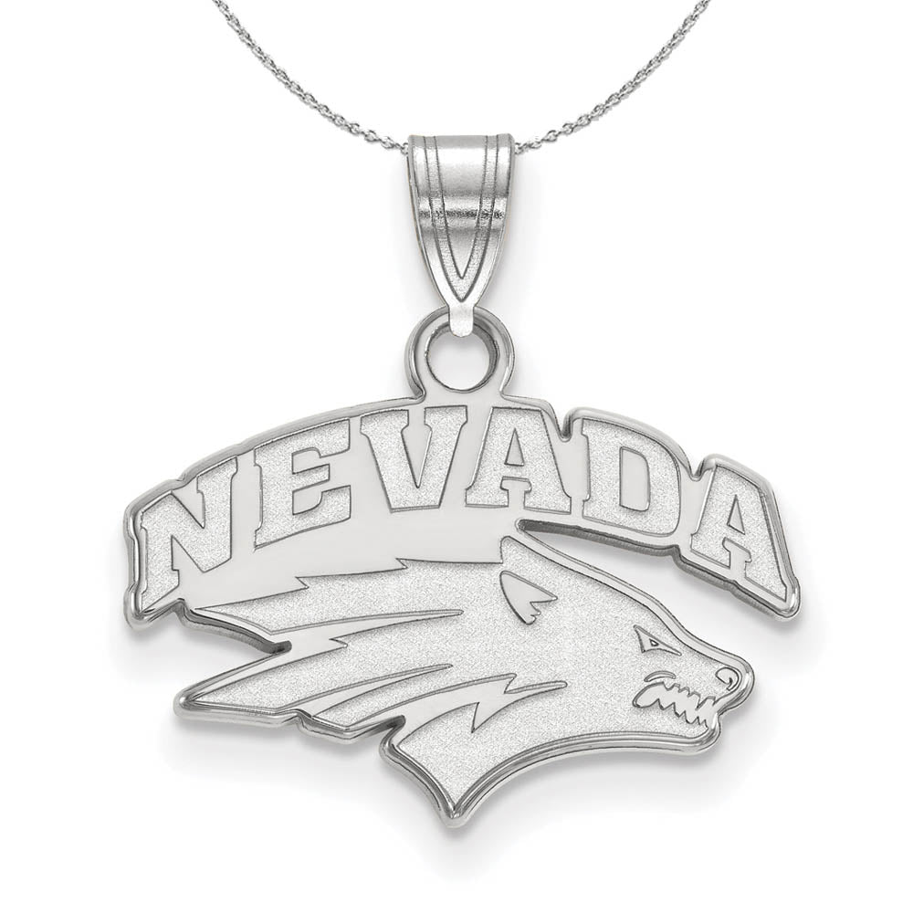 Sterling Silver U of Nevada Small Pendant Necklace, Item N17404 by The Black Bow Jewelry Co.