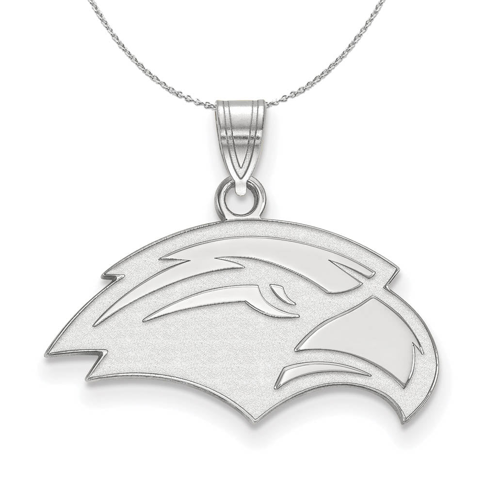 Sterling Silver Southern Miss Small Pendant Necklace, Item N17406 by The Black Bow Jewelry Co.