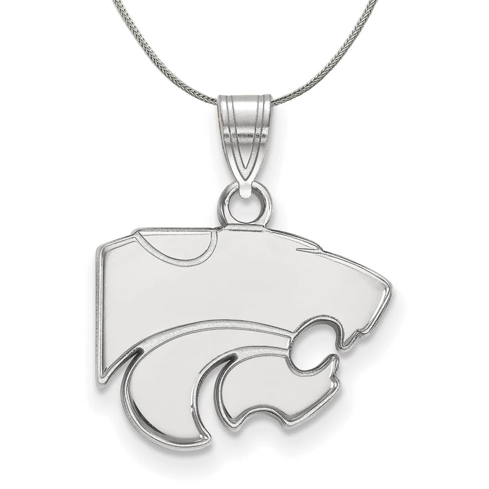 Sterling Silver Kansas State Small Necklace, Item N17421 by The Black Bow Jewelry Co.