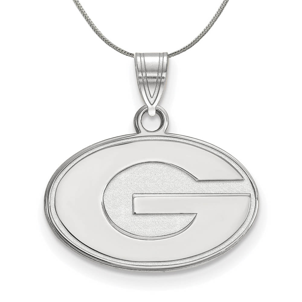 Sterling Silver U. of Georgia Small 'G' Necklace, Item N17437 by The Black Bow Jewelry Co.