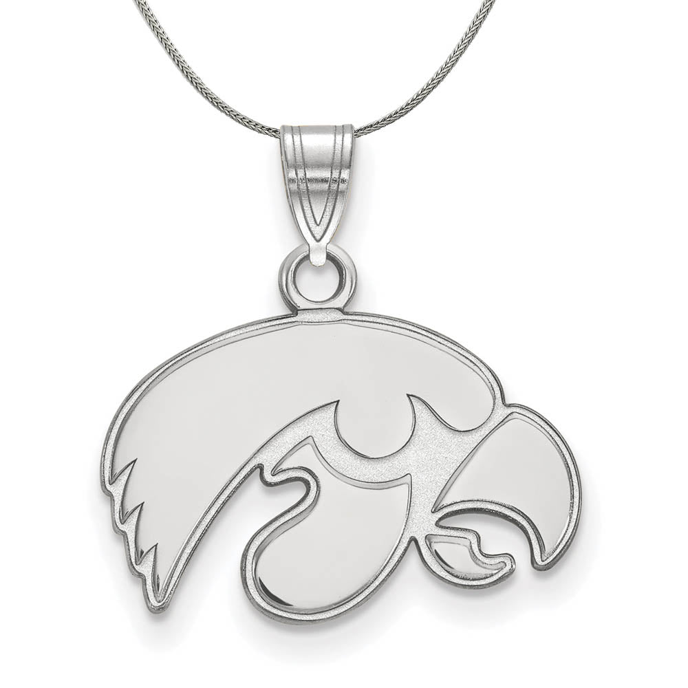 Sterling Silver U of Iowa Small Pendant Necklace, Item N17439 by The Black Bow Jewelry Co.
