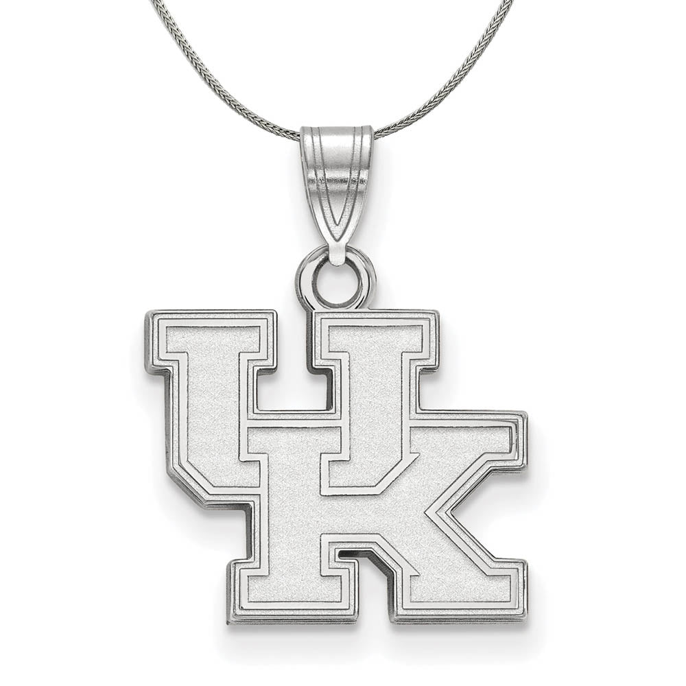 Sterling Silver U. of Kentucky Small 'UK' Necklace, Item N17441 by The Black Bow Jewelry Co.