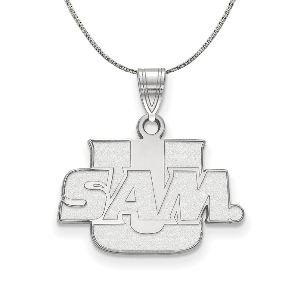 Sterling Silver Samford U. Small Pendant Necklace, Item N17470 by The Black Bow Jewelry Co.