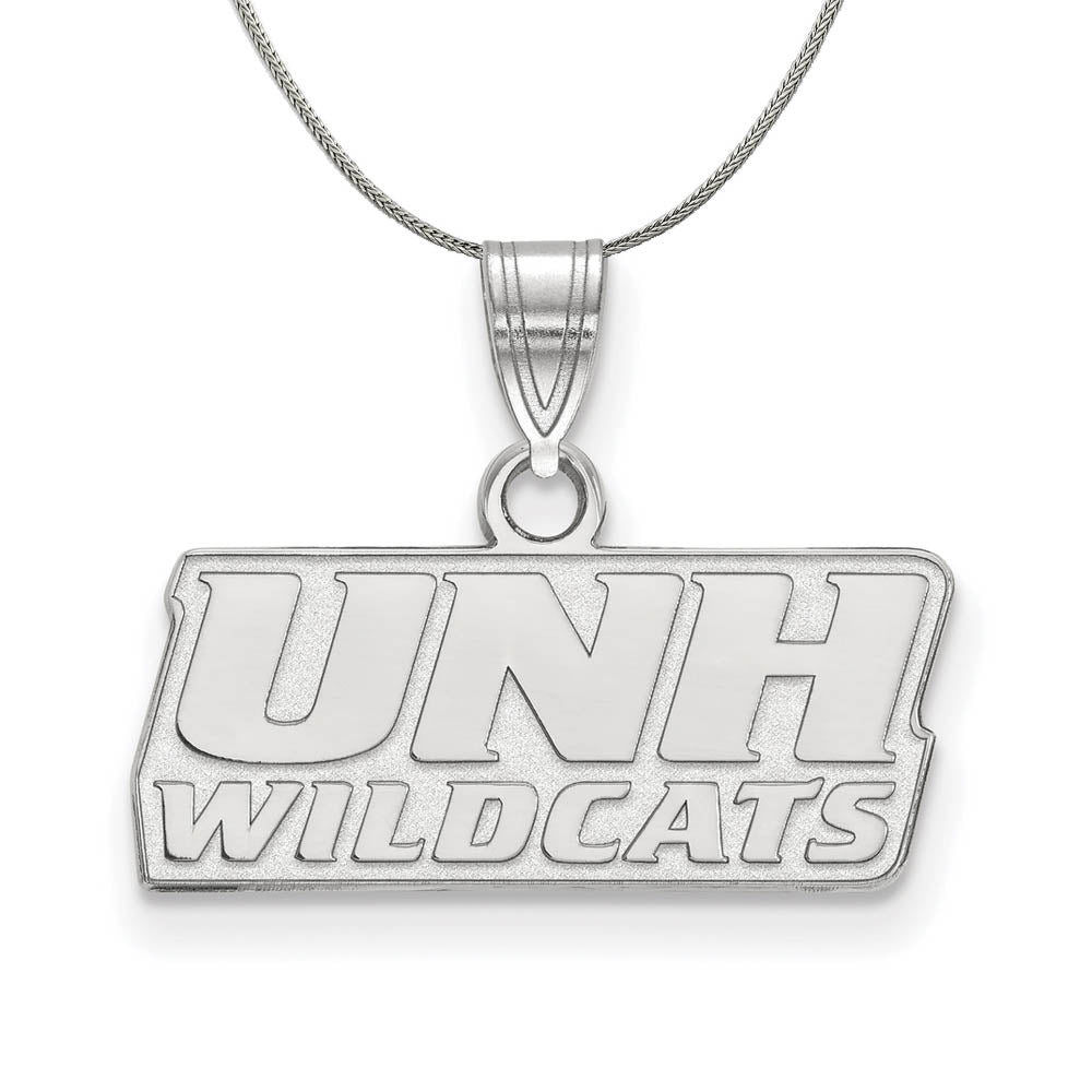 Sterling Silver U. of New Hampshire Small Script Necklace, Item N17481 by The Black Bow Jewelry Co.
