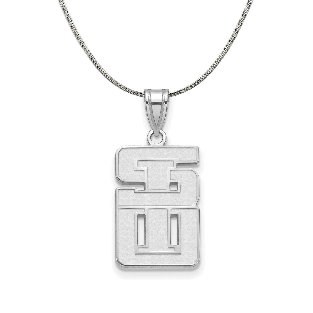 Sterling Silver Southern Illinois U. Small Pendant Necklace, Item N17493 by The Black Bow Jewelry Co.