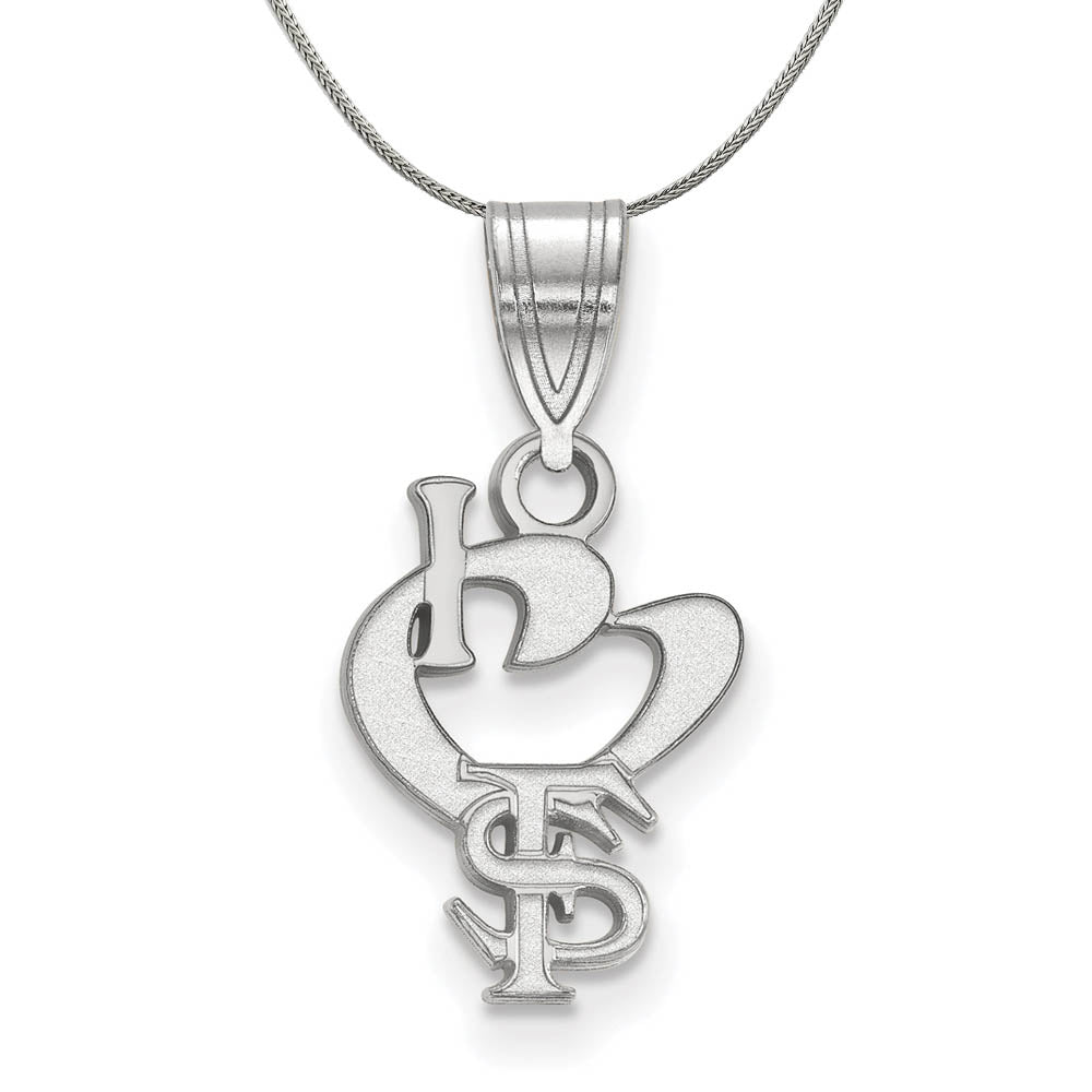Sterling Silver Florida State Small I Love Logo Necklace, Item N17497 by The Black Bow Jewelry Co.
