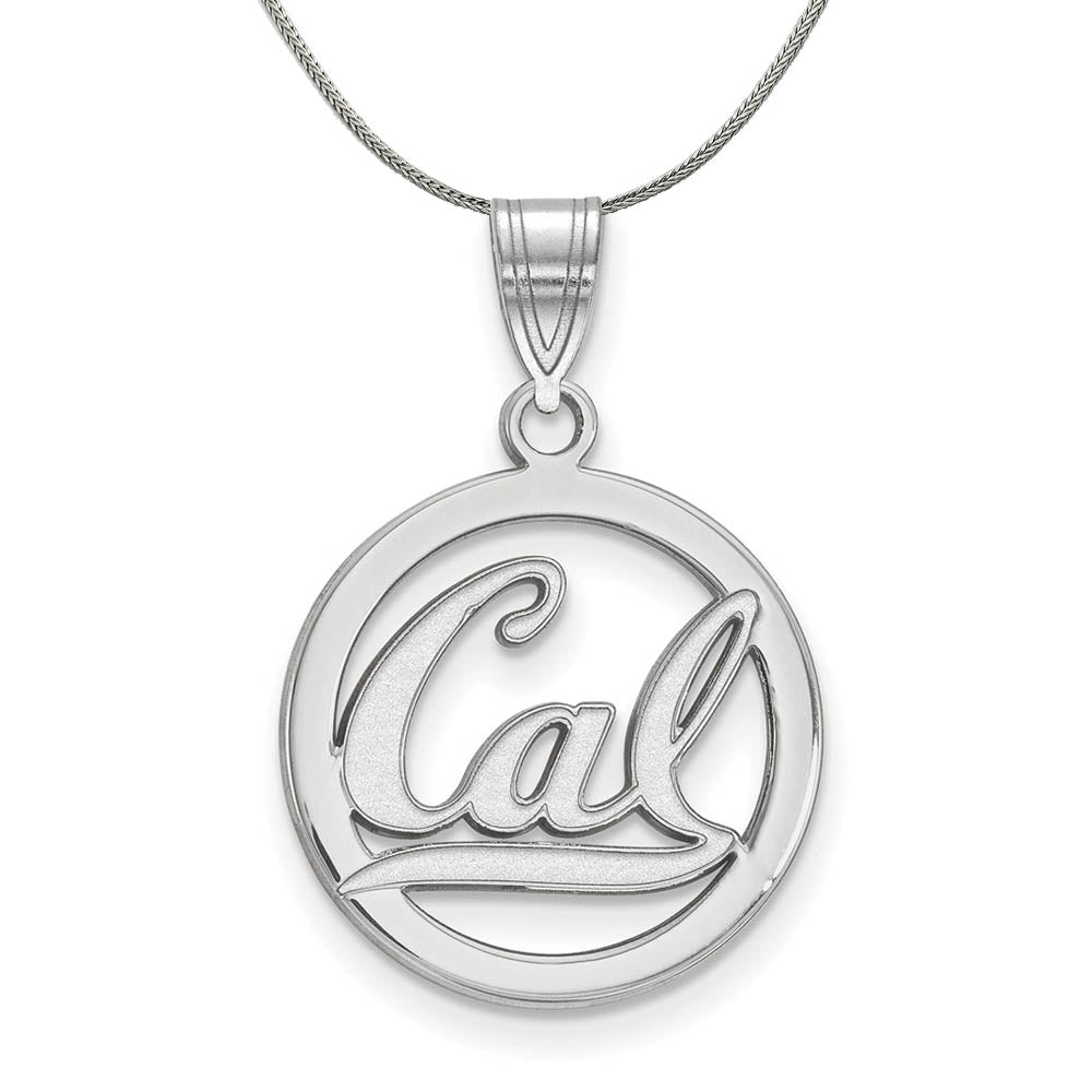 Sterling Silver California Berkeley Small 'Cal' Circle Necklace, Item N17504 by The Black Bow Jewelry Co.
