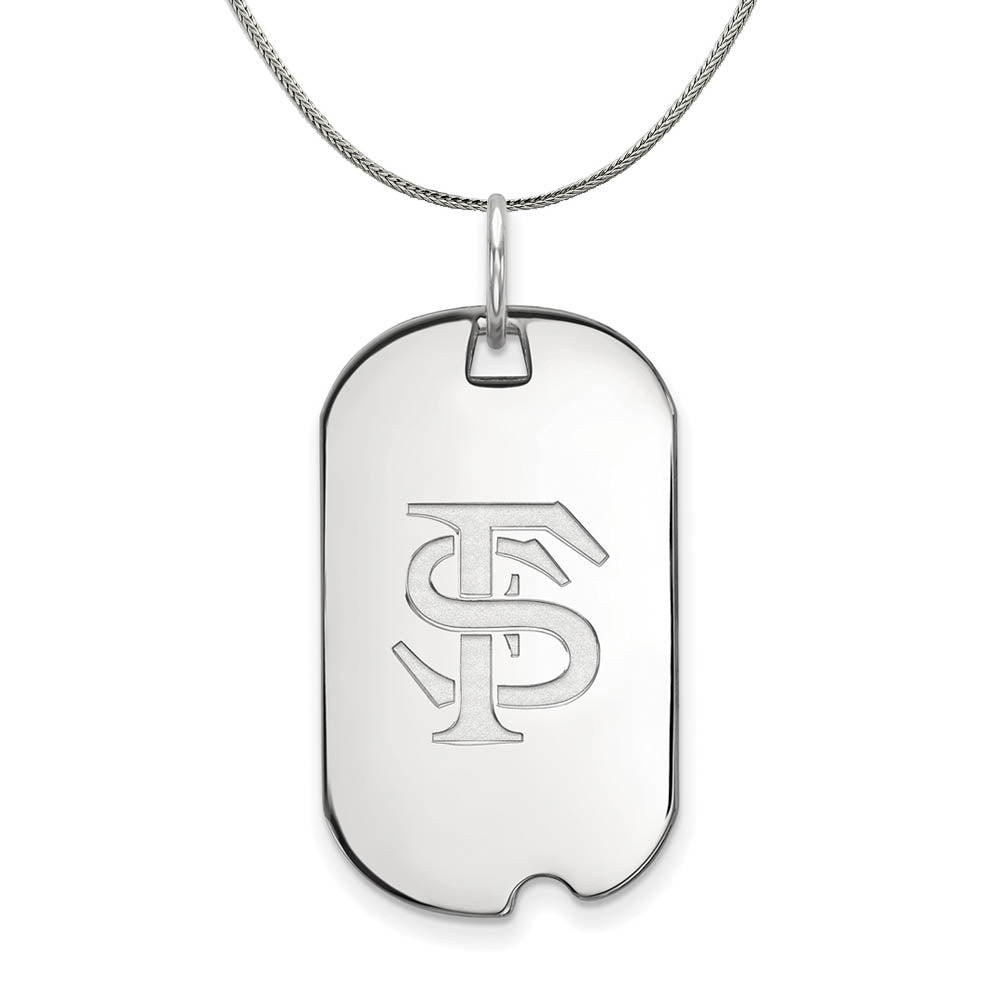 Sterling Silver Florida State Dog Tag Pendant Necklace, Item N17525 by The Black Bow Jewelry Co.