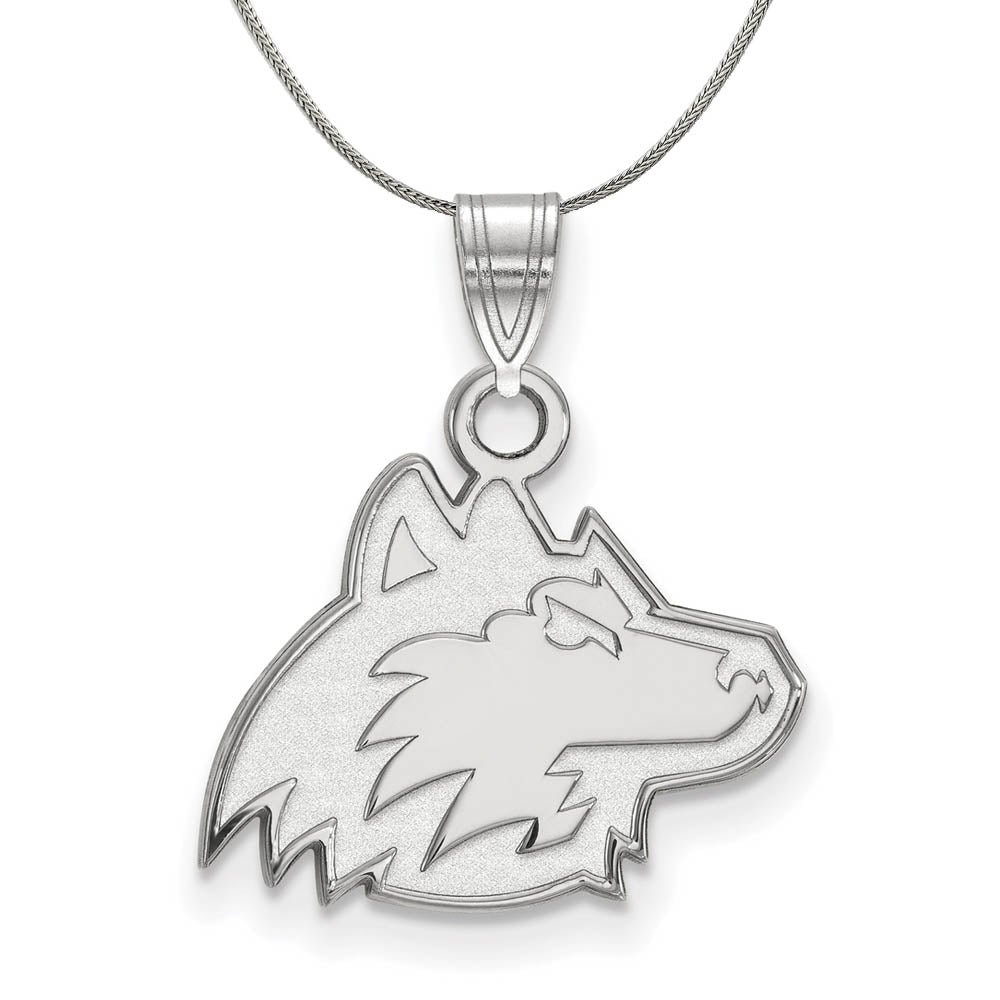 Sterling Silver Northern Illinois U. Small Pendant Necklace, Item N17532 by The Black Bow Jewelry Co.