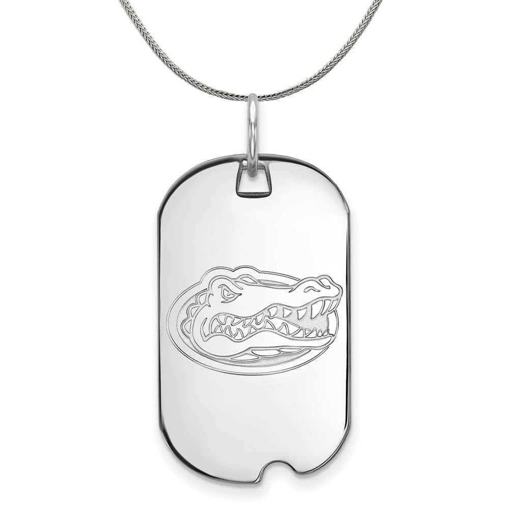 Sterling Silver U. of Florida Dog Tag Pendant Necklace, Item N17534 by The Black Bow Jewelry Co.