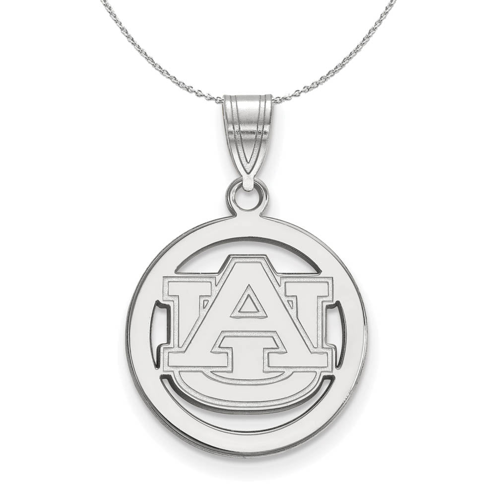 Sterling Silver Auburn U Small Circle Pendant Necklace, Item N17547 by The Black Bow Jewelry Co.