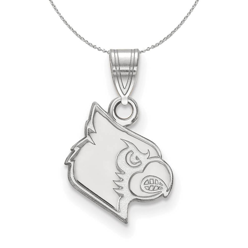 Sterling Silver U. of Louisville Small Pendant Necklace, Item N17569 by The Black Bow Jewelry Co.