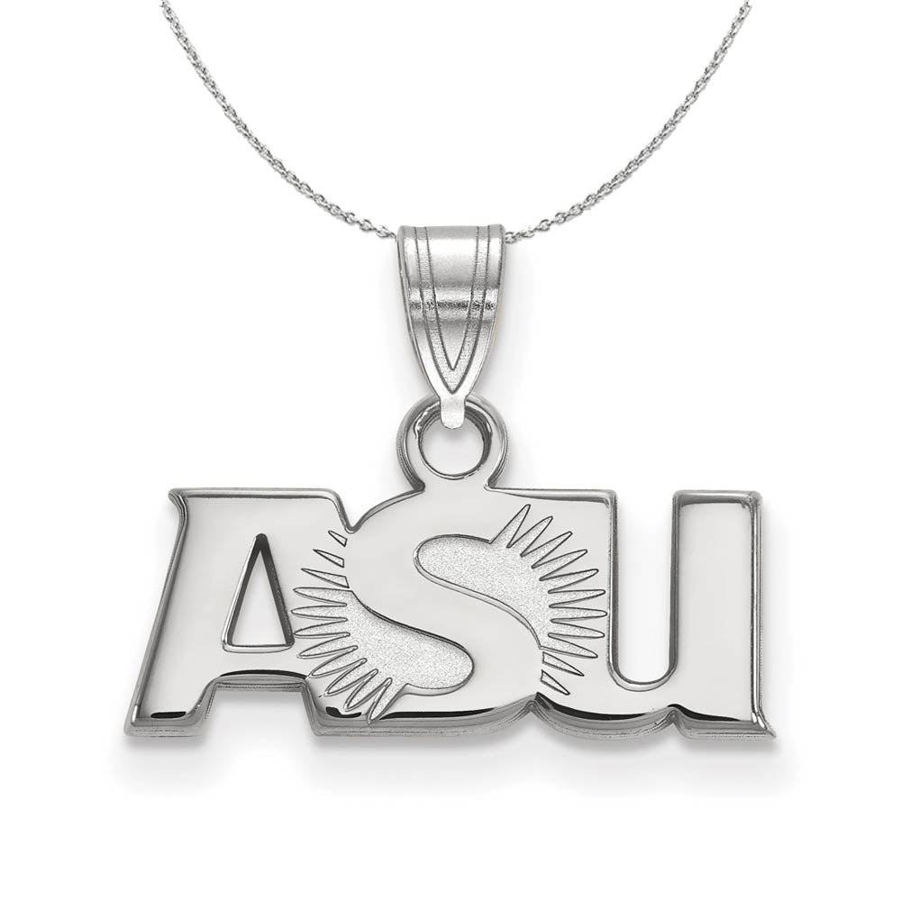 Sterling Silver Arizona State Small Pendant Necklace, Item N17570 by The Black Bow Jewelry Co.