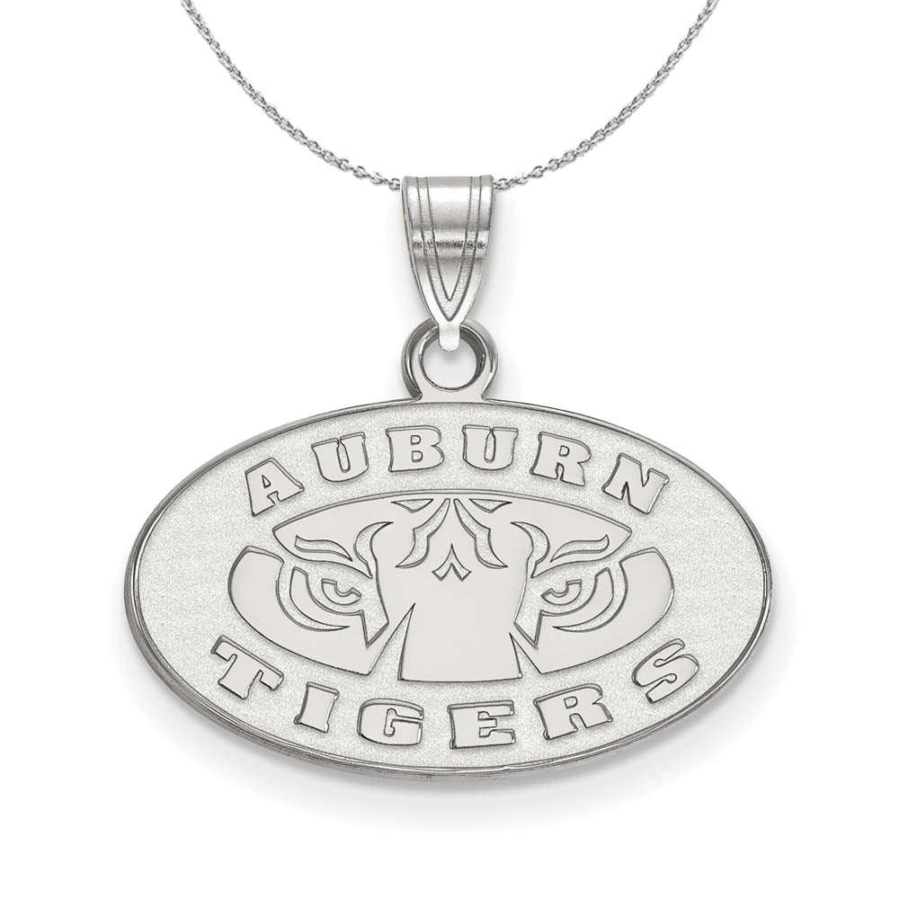 Sterling Silver Auburn U Small Oval Necklace, Item N17574 by The Black Bow Jewelry Co.