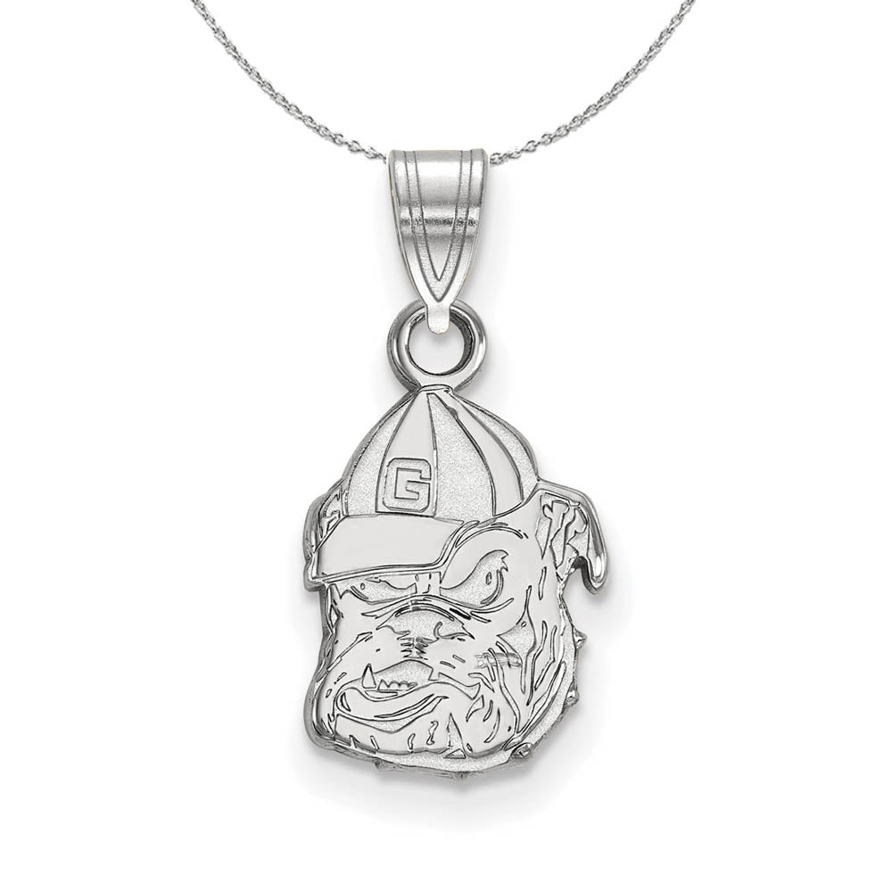 Sterling Silver U. of Georgia Sm Pendant Necklace, Item N17580 by The Black Bow Jewelry Co.