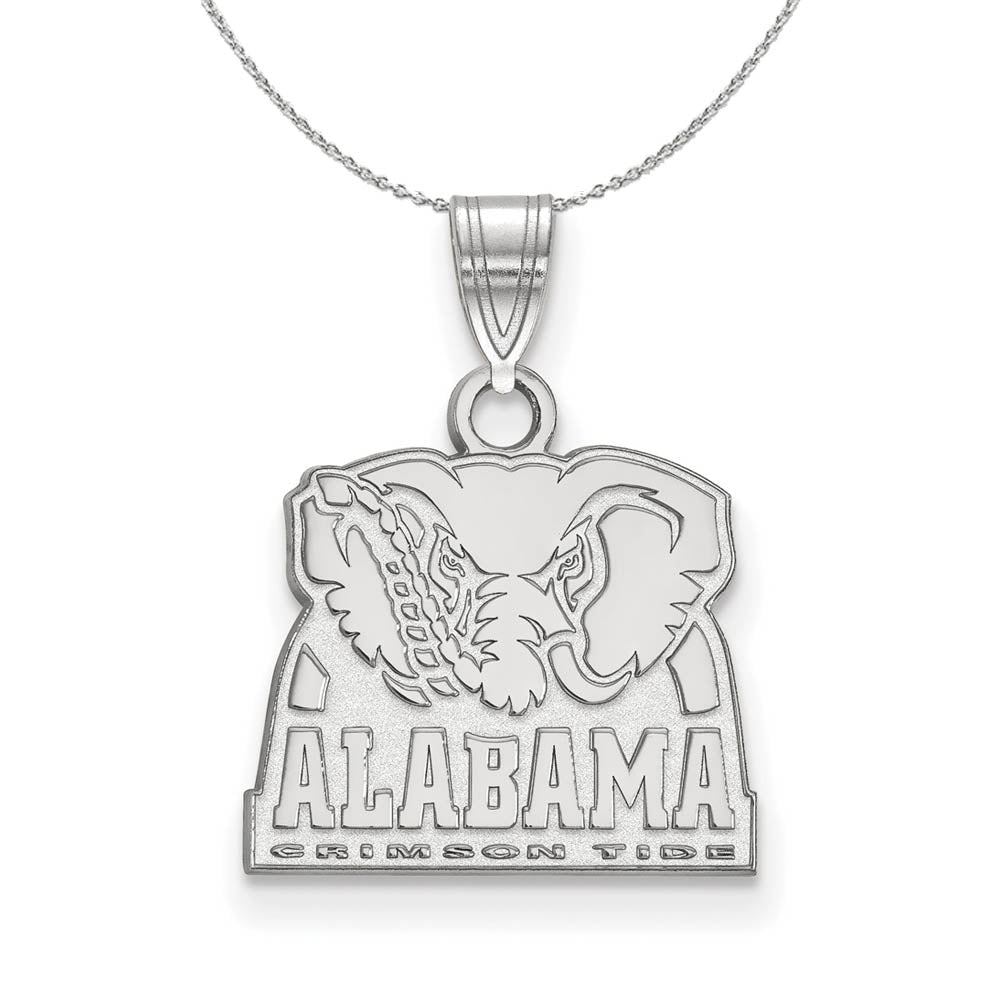 Sterling Silver U of Alabama Small Pendant Necklace, Item N17593 by The Black Bow Jewelry Co.