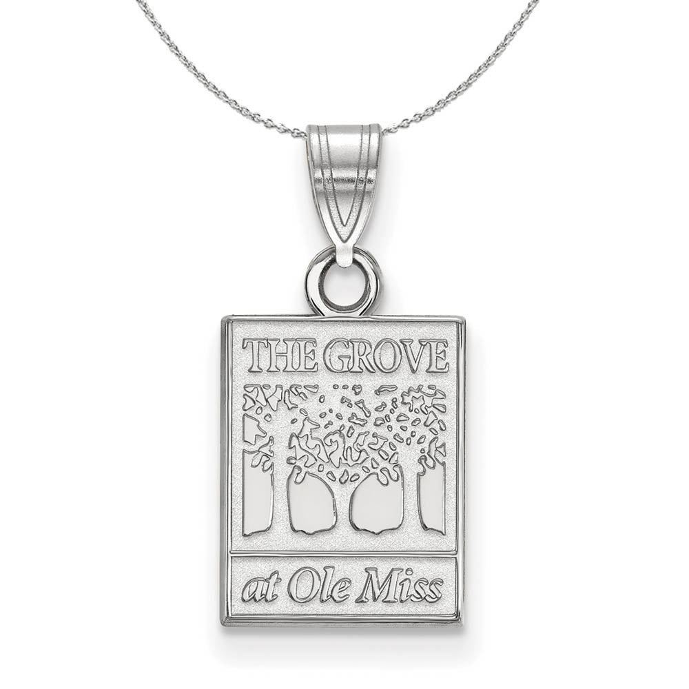 Sterling Silver U of Mississippi Small Necklace, Item N17594 by The Black Bow Jewelry Co.