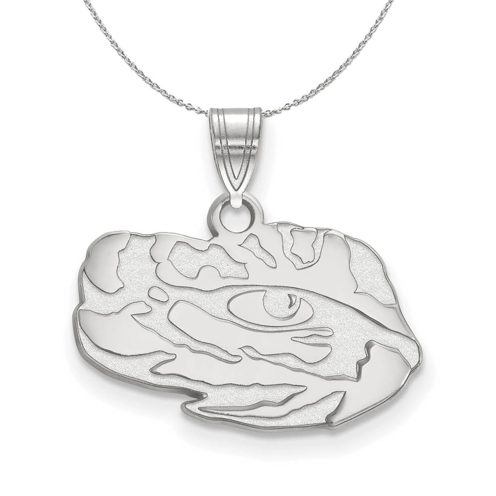 Sterling Silver Louisiana State Sm Pendant Necklace, Item N17595 by The Black Bow Jewelry Co.