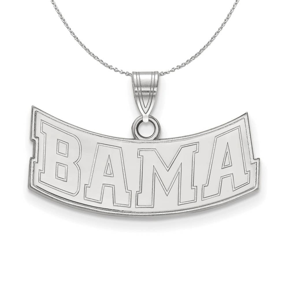 Sterling Silver U. of Alabama Small 'BAMA' Necklace, Item N17609 by The Black Bow Jewelry Co.