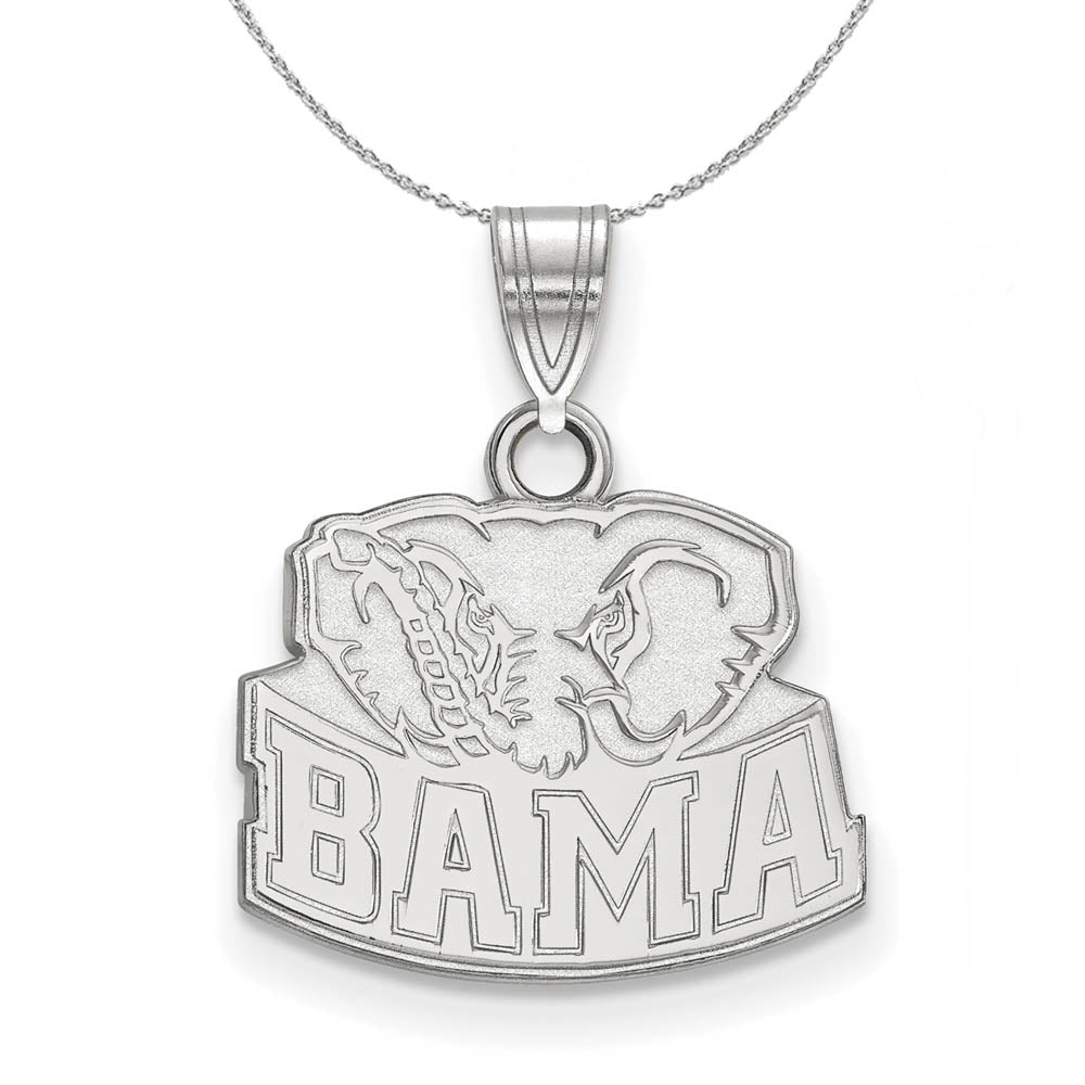 Sterling Silver U. of Alabama Sm Necklace, Item N17613 by The Black Bow Jewelry Co.