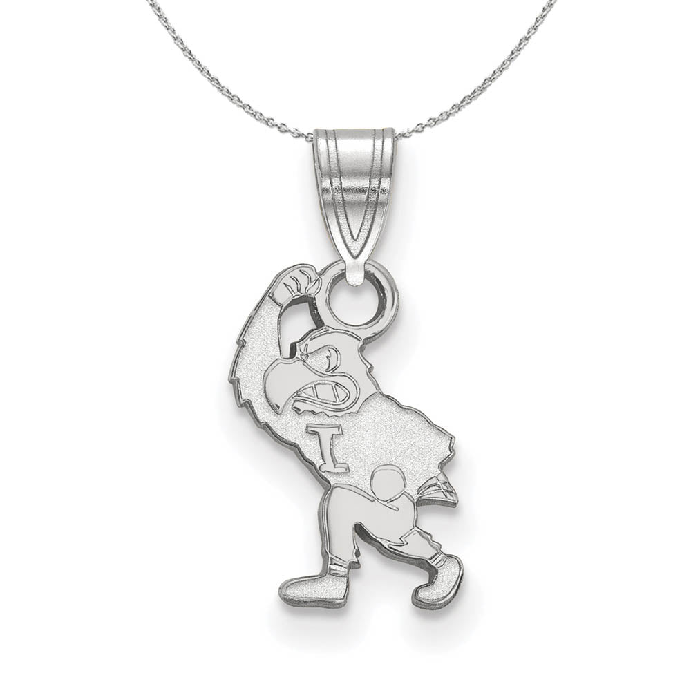 Sterling Silver U. of Iowa Small Pendant Necklace, Item N17616 by The Black Bow Jewelry Co.