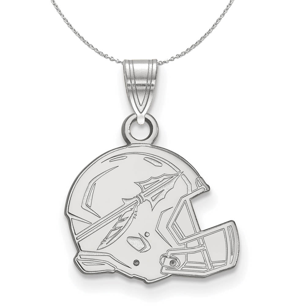 Sterling Silver Florida State Small Pendant Necklace, Item N17622 by The Black Bow Jewelry Co.