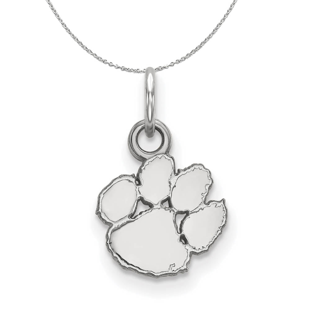 Sterling Silver Clemson U XS (Tiny) Pendant Necklace, Item N17628 by The Black Bow Jewelry Co.