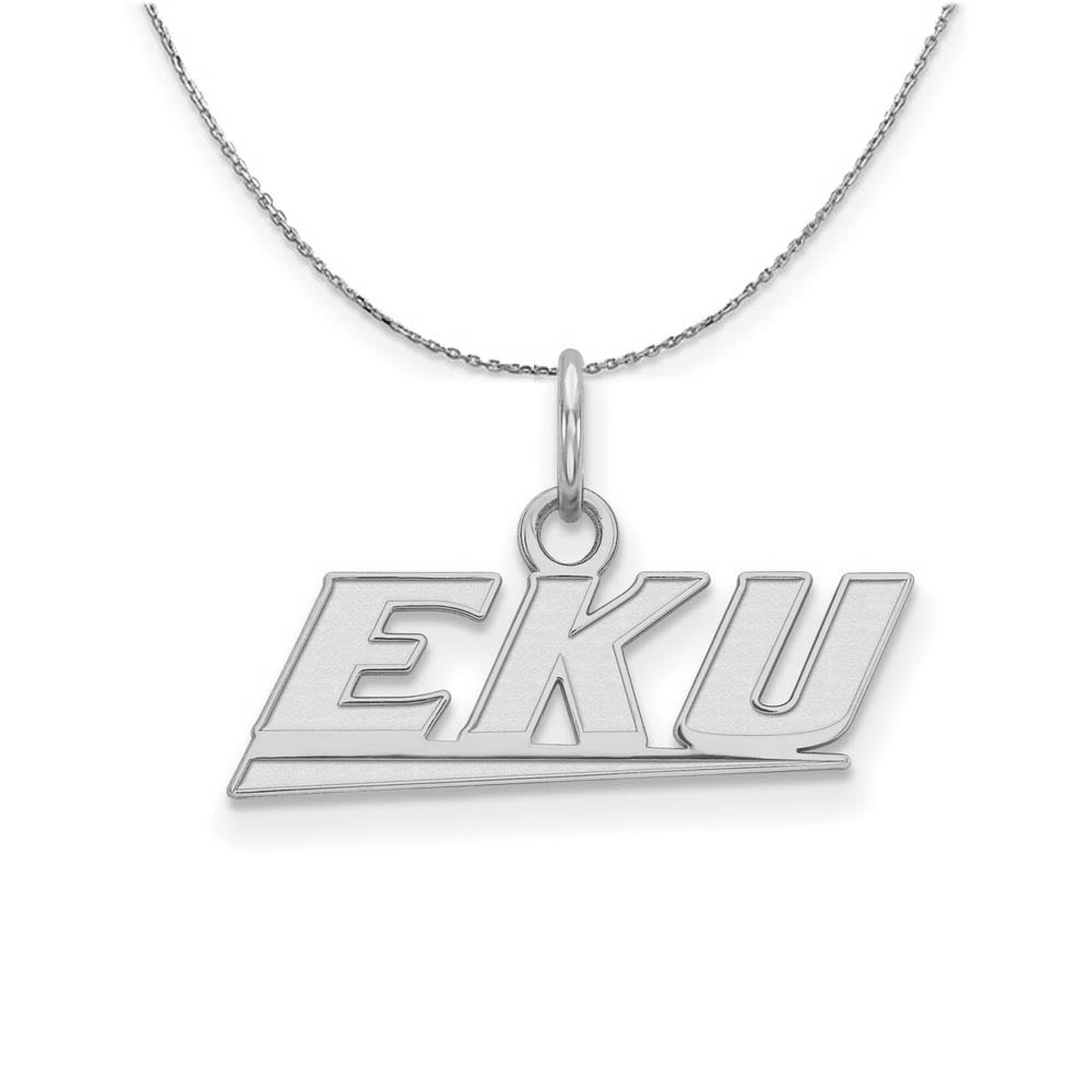Sterling Silver Eastern Kentucky U XS (Tiny) Necklace, Item N17630 by The Black Bow Jewelry Co.