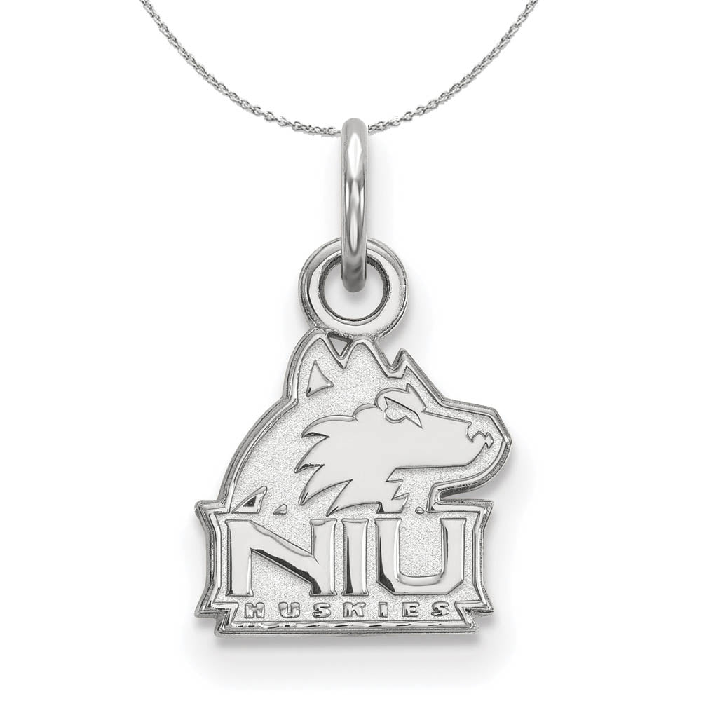 Sterling Silver Northern Illinois U. XS (Tiny) Pendant Necklace, Item N17643 by The Black Bow Jewelry Co.