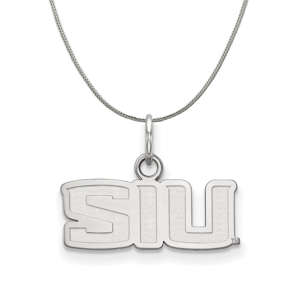 Sterling Silver Southern Illinois U. XS (Tiny) 'SIU' Necklace, Item N17646 by The Black Bow Jewelry Co.