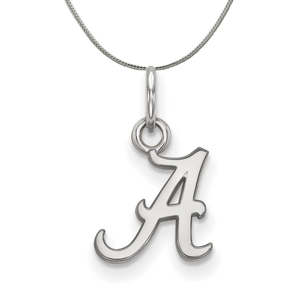 Sterling Silver U. of Alabama XS (Tiny) Initial A Necklace, Item N17647 by The Black Bow Jewelry Co.