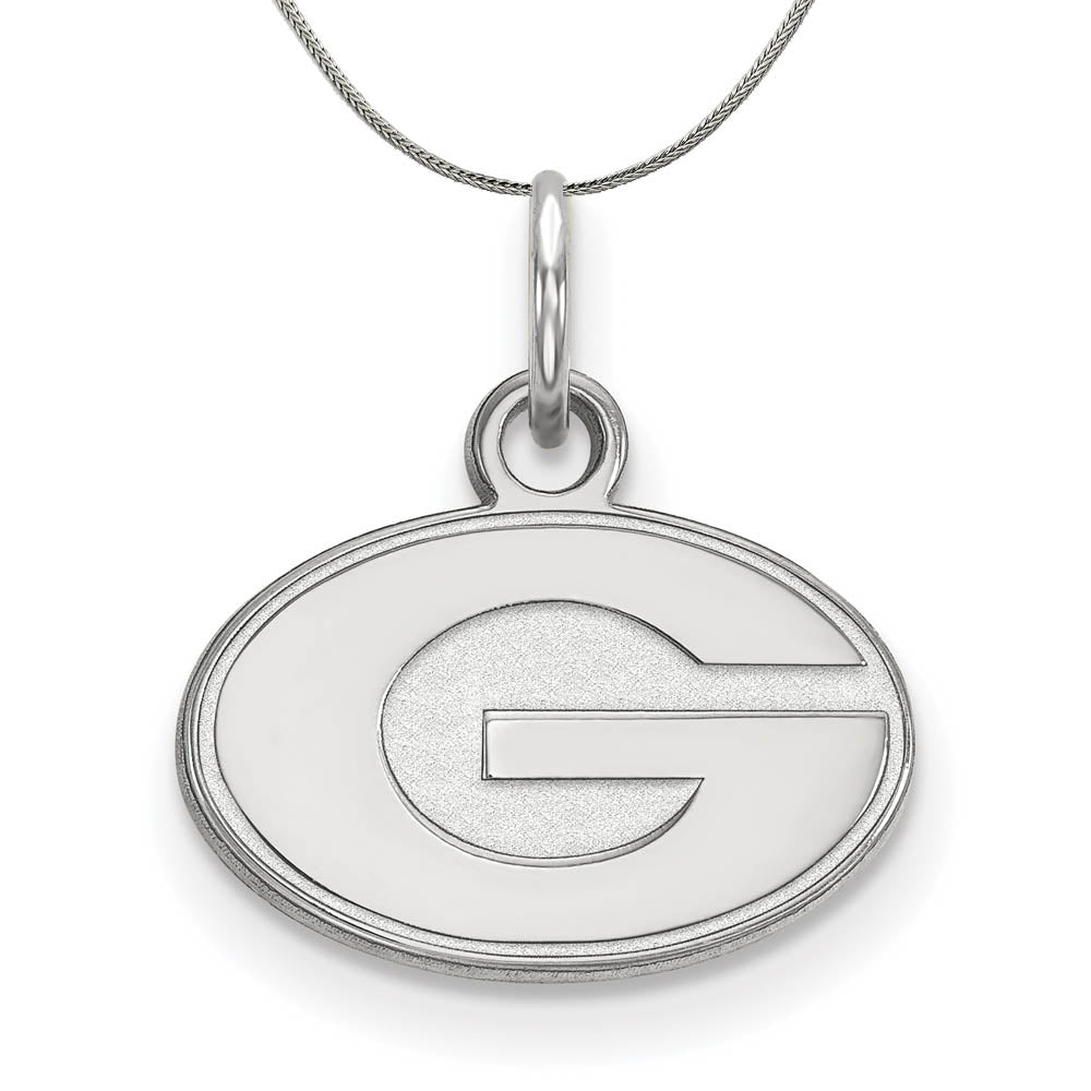 Sterling Silver U. of Georgia XS (Tiny) 'G' Pendant Necklace, Item N17654 by The Black Bow Jewelry Co.