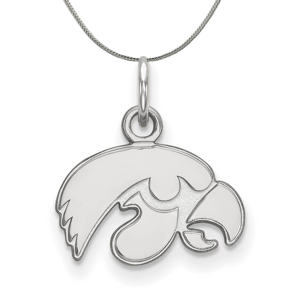 Sterling Silver U of Iowa XS (Tiny) Pendant Necklace, Item N17656 by The Black Bow Jewelry Co.