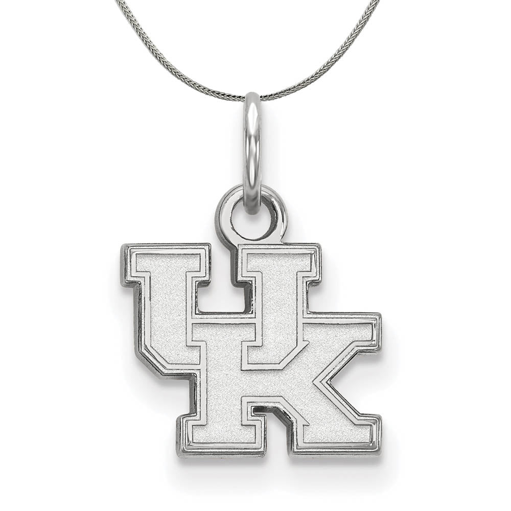 Sterling Silver U. of Kentucky XS (Tiny) 'UK' Pendant Necklace, Item N17658 by The Black Bow Jewelry Co.
