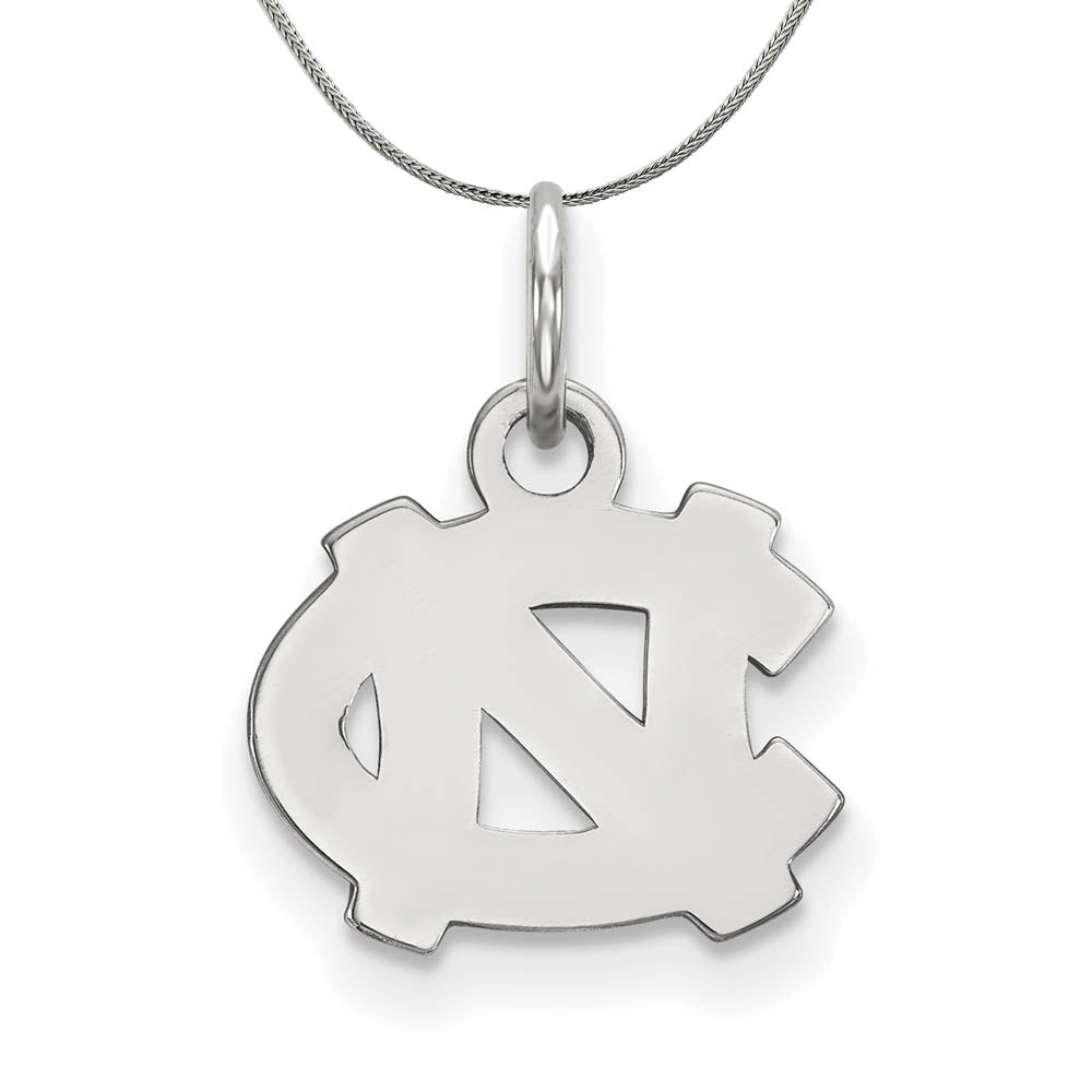 Sterling Silver North Carolina XS (Tiny) 'NC' Pendant Necklace, Item N17667 by The Black Bow Jewelry Co.
