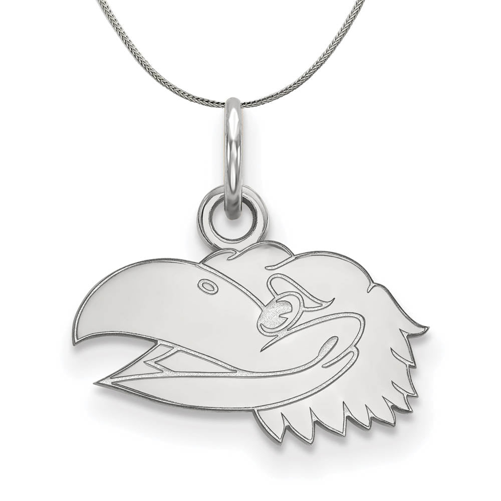 Sterling Silver U. of Kansas XS (Tiny) Necklace, Item N17694 by The Black Bow Jewelry Co.