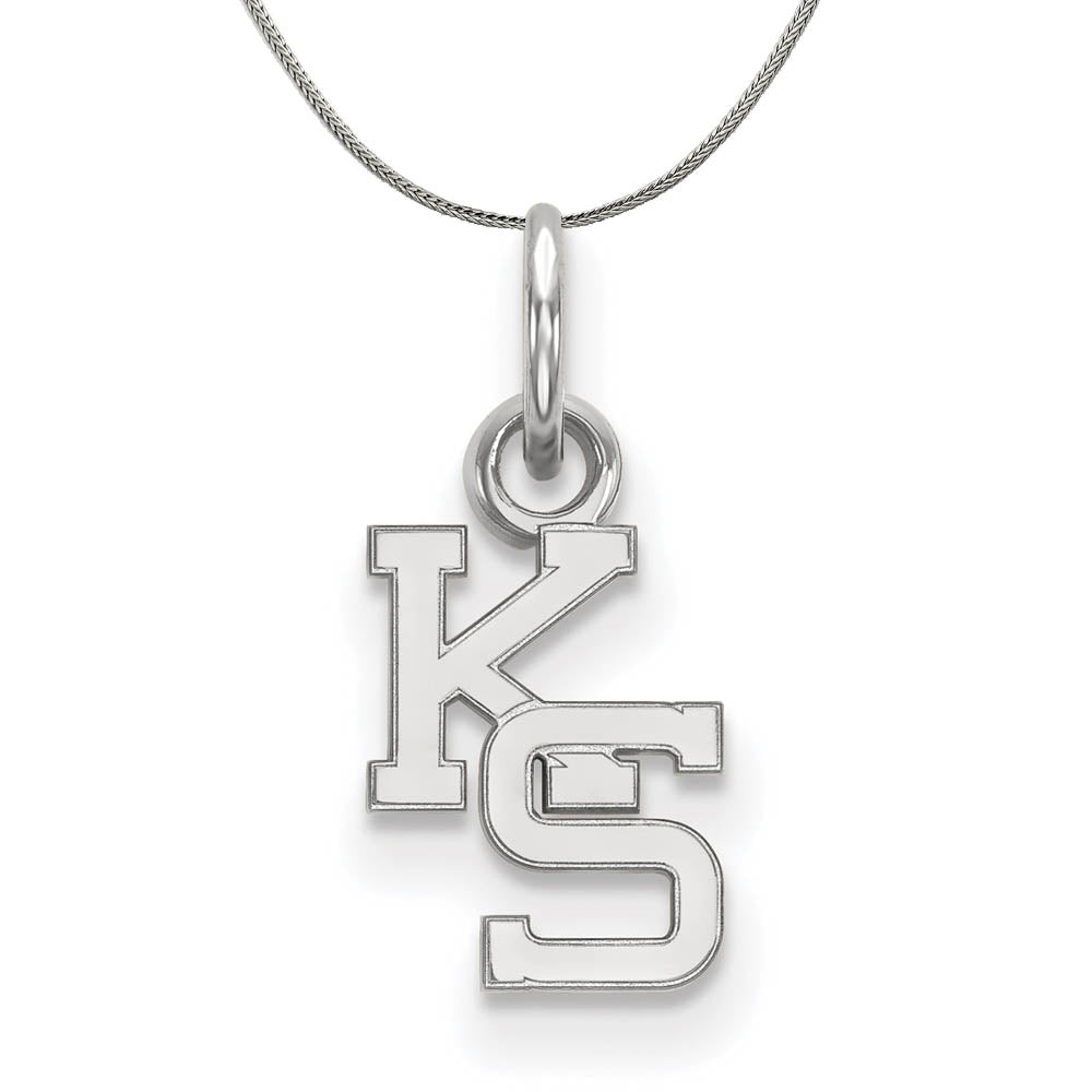 Sterling Silver Kansas State XS (Tiny) Pendant Necklace, Item N17699 by The Black Bow Jewelry Co.