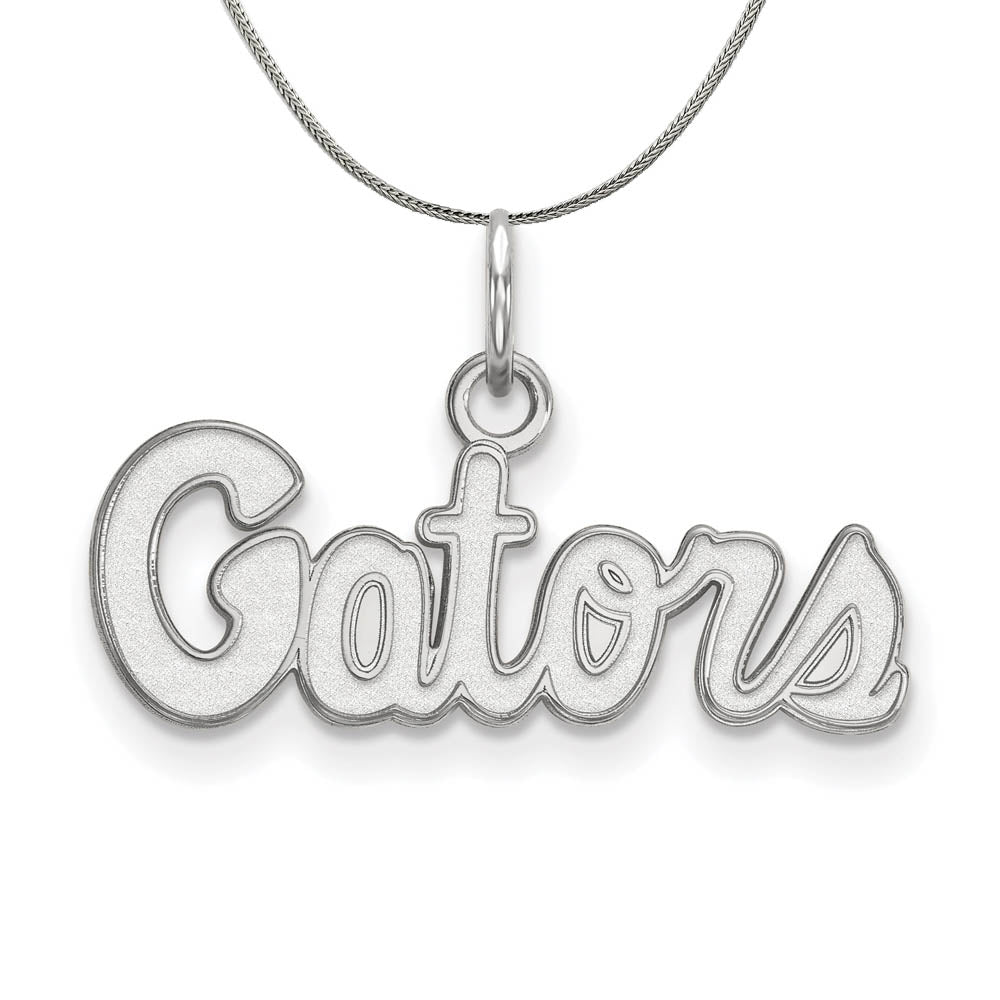 Sterling Silver U. of Florida XS (Tiny) 'Gators' Necklace, Item N17703 by The Black Bow Jewelry Co.