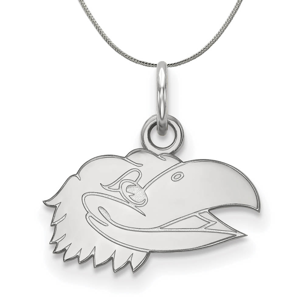 Sterling Silver U of Kansas XS (Tiny) Necklace, Item N17713 by The Black Bow Jewelry Co.