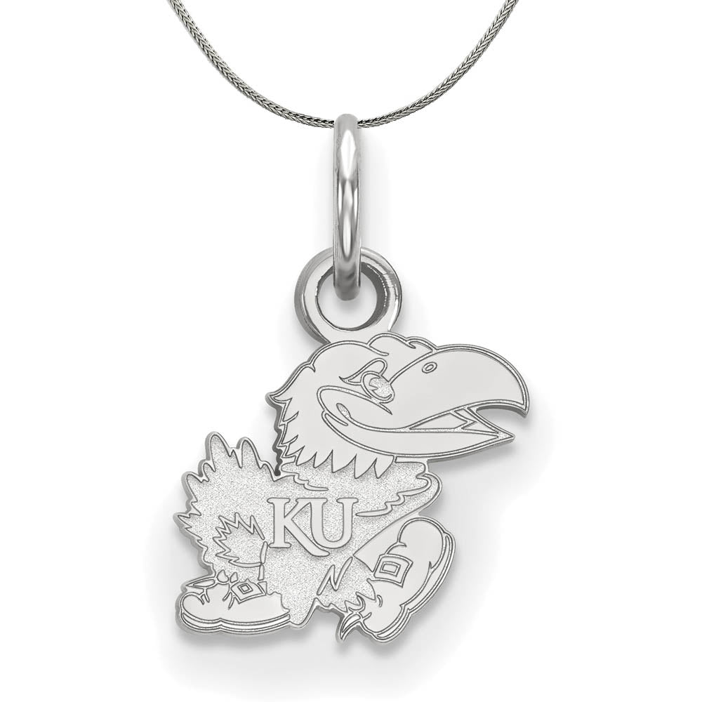 Sterling Silver U. of Kansas XS (Tiny) Pendant Necklace, Item N17715 by The Black Bow Jewelry Co.