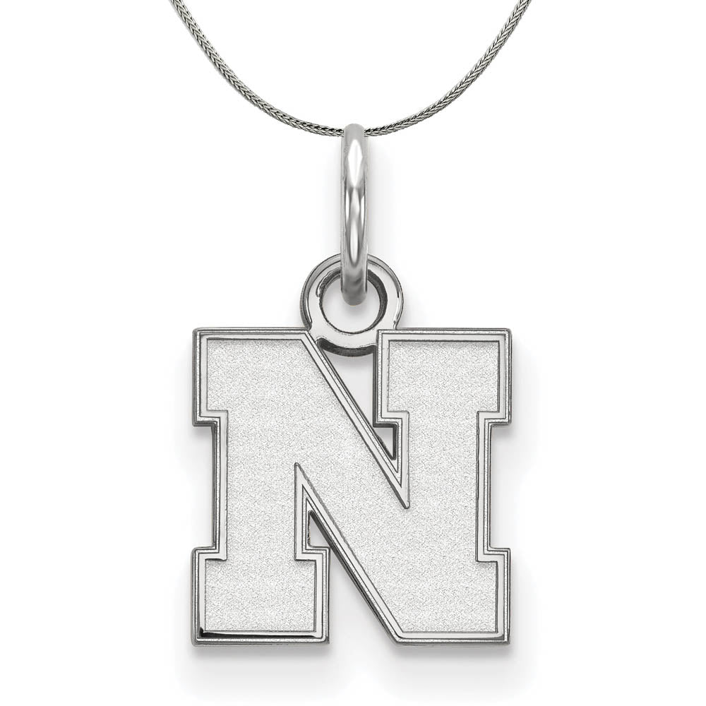 Sterling Silver U. of Nebraska XS (Tiny) Initial N Necklace, Item N17720 by The Black Bow Jewelry Co.