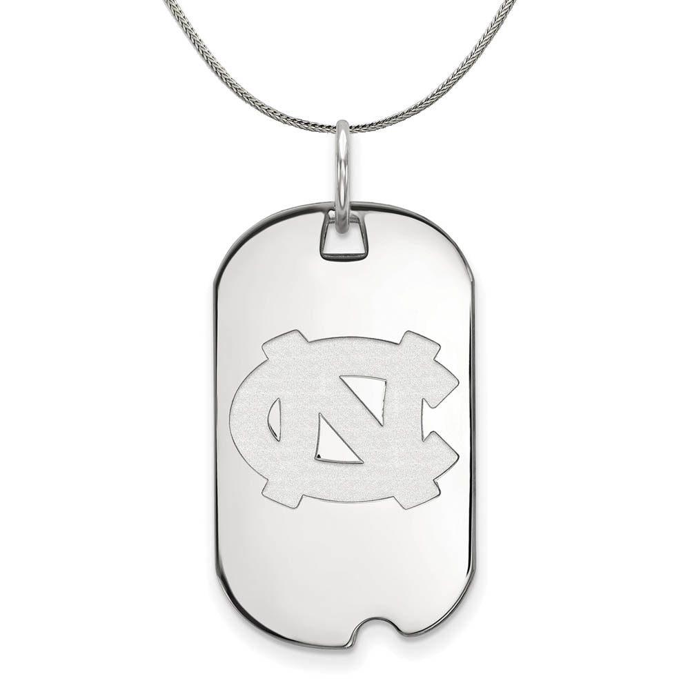 Sterling Silver North Carolina Dog Tag Pendant Necklace, Item N17732 by The Black Bow Jewelry Co.