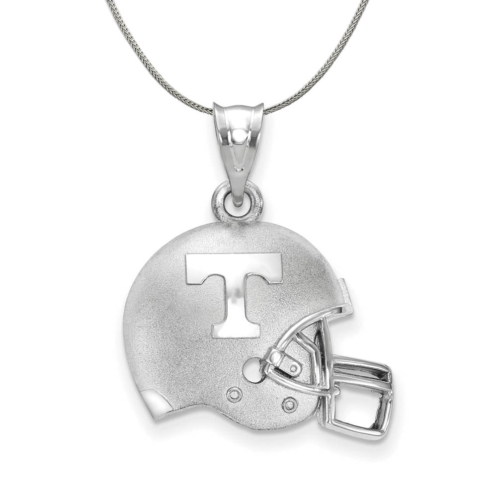 Sterling Silver U of Tennessee 3D Football Logo Helmet Necklace, Item N17749 by The Black Bow Jewelry Co.