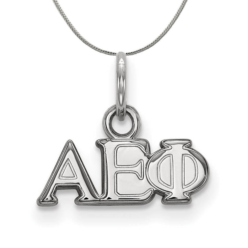 Sterling Silver Alpha Epsilon Phi XS (Tiny) Greek Necklace Necklace, Item N17773 by The Black Bow Jewelry Co.