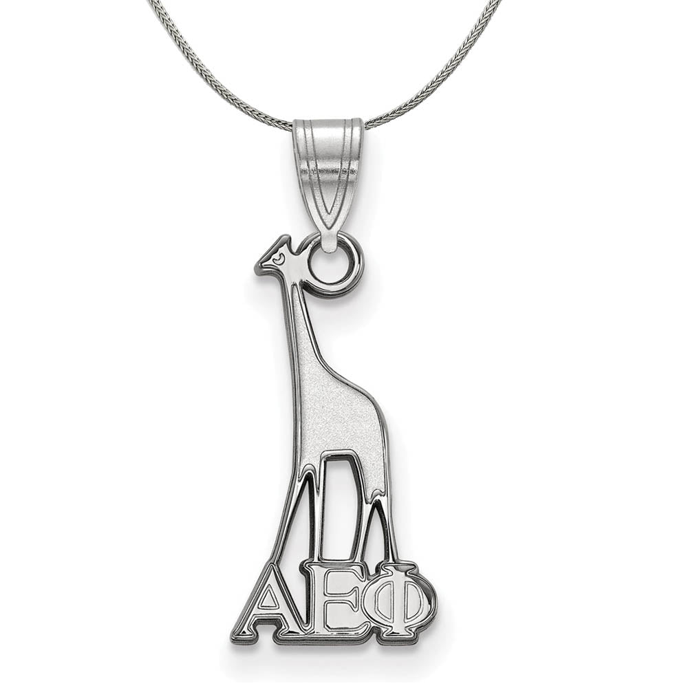 Sterling Silver Alpha Epsilon Phi Small Pendant Necklace, Item N17779 by The Black Bow Jewelry Co.