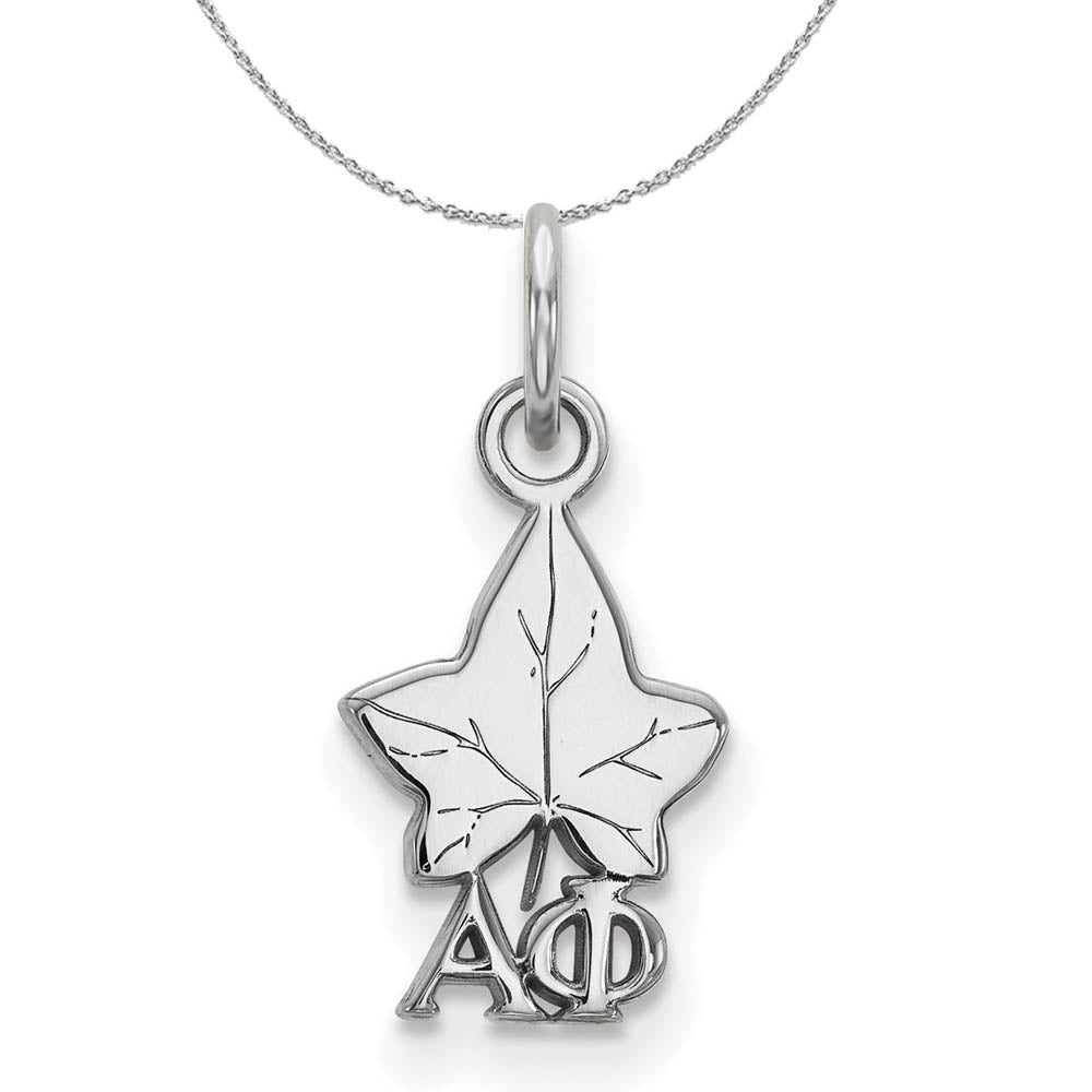 Sterling Silver Alpha Phi XS (Tiny) Pendant Necklace, Item N17798 by The Black Bow Jewelry Co.