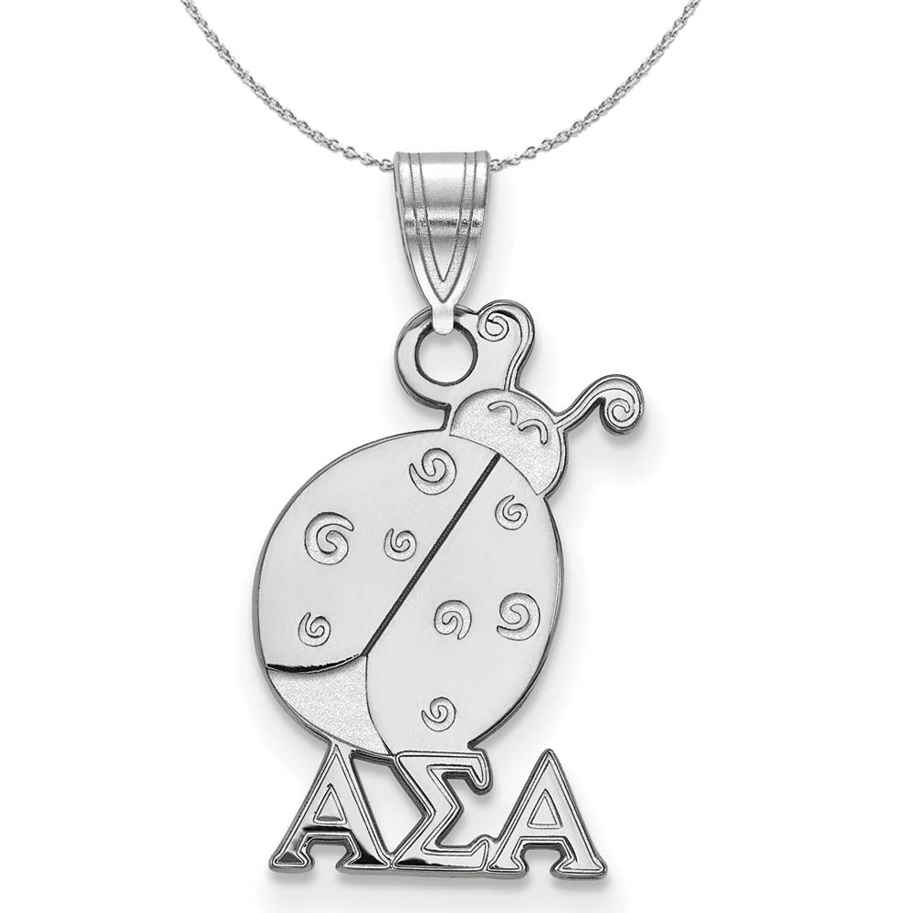 Sterling Silver Alpha Sigma Alpha Small Pendant Necklace, Item N17809 by The Black Bow Jewelry Co.
