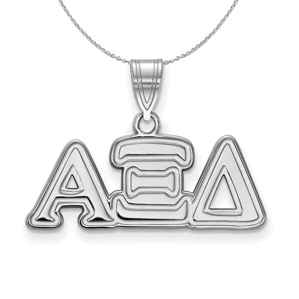 Sterling Silver Alpha Xi Delta Medium Greek Necklace, Item N17825 by The Black Bow Jewelry Co.