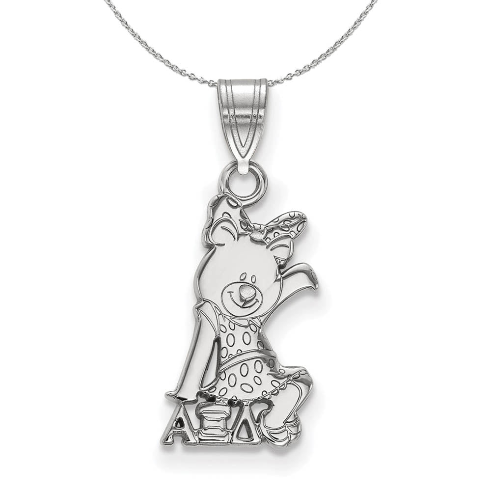 Sterling Silver Alpha Xi Delta Small Pendant Necklace, Item N17829 by The Black Bow Jewelry Co.