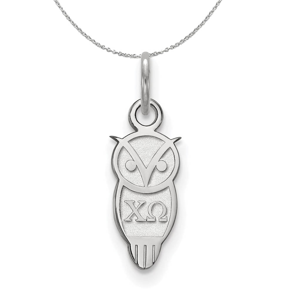 Sterling Silver Chi Omega XS (Tiny) Pendant Necklace, Item N17838 by The Black Bow Jewelry Co.